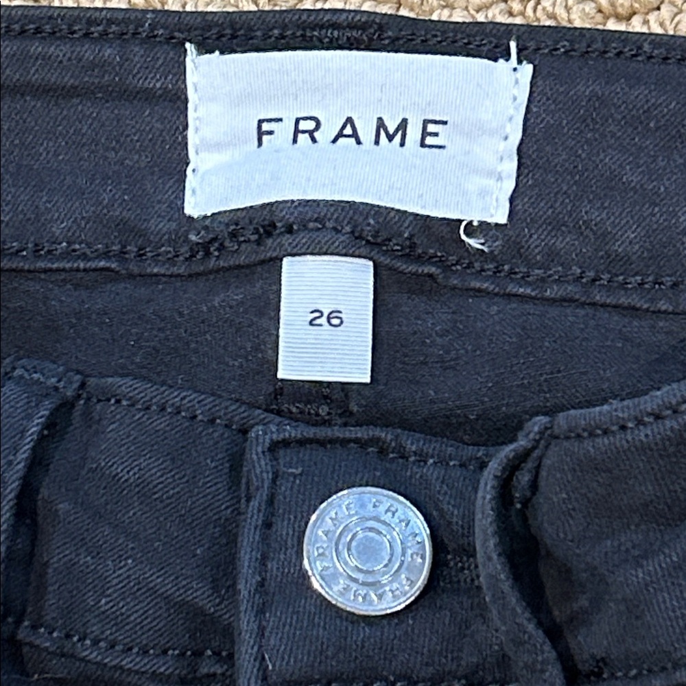Frame Le Crop Mini Boot Jeans size 26 Film Noir Black - Picture 6 of 14